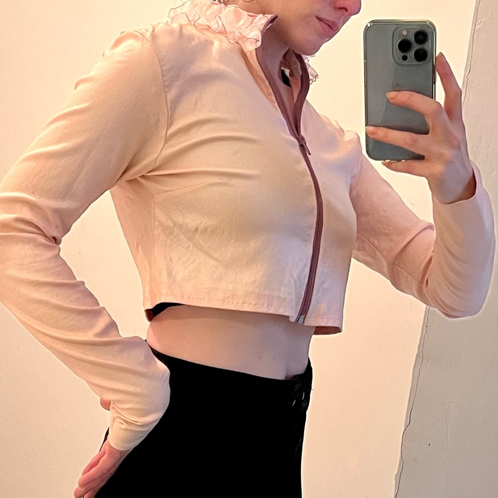 Valentines Barbie core lightweight stretch pink crop jacket